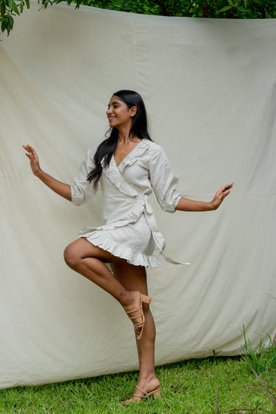 Hemp wrap around dress