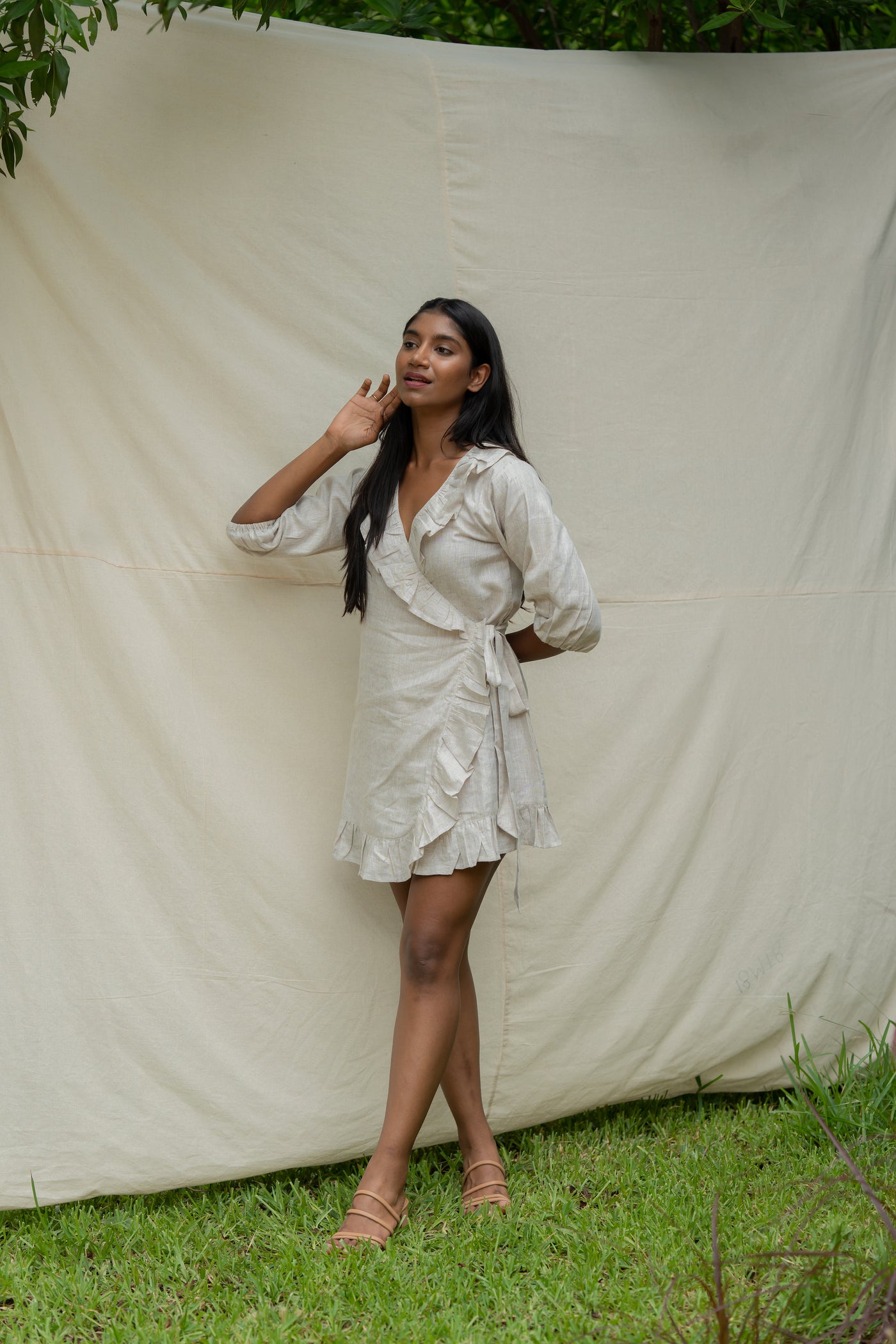 Hemp wrap around dress