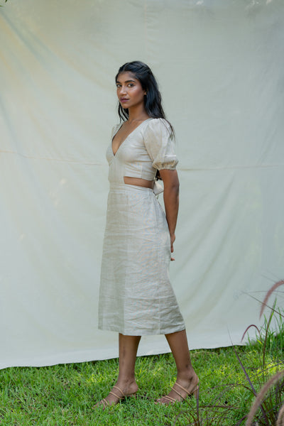 Hemp cutout miDi dress