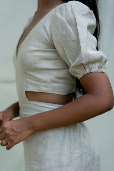 Hemp cutout miDi dress
