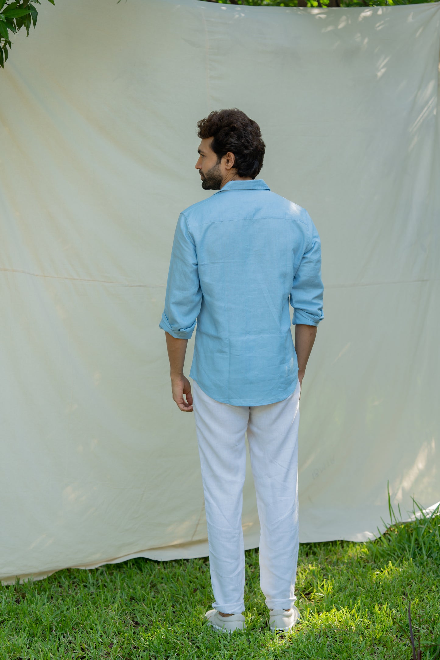 Regular Menswear Shirt- blue mist