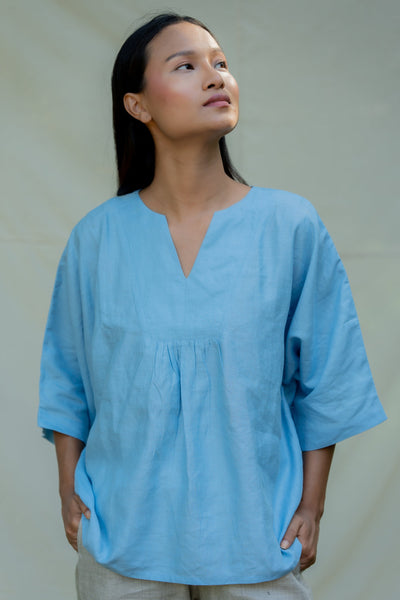 Lincell All Day Top- Blue Mist