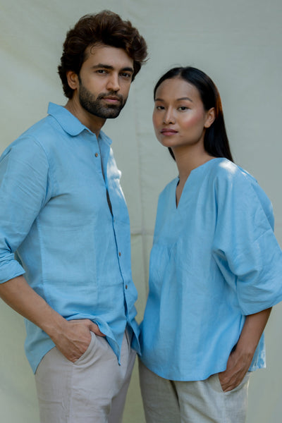 Lincell All Day Top- Blue Mist