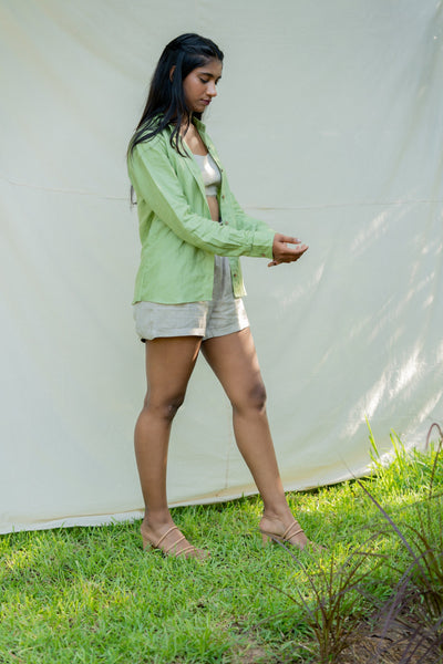 Lincell Oversized Shirt- Moss Green