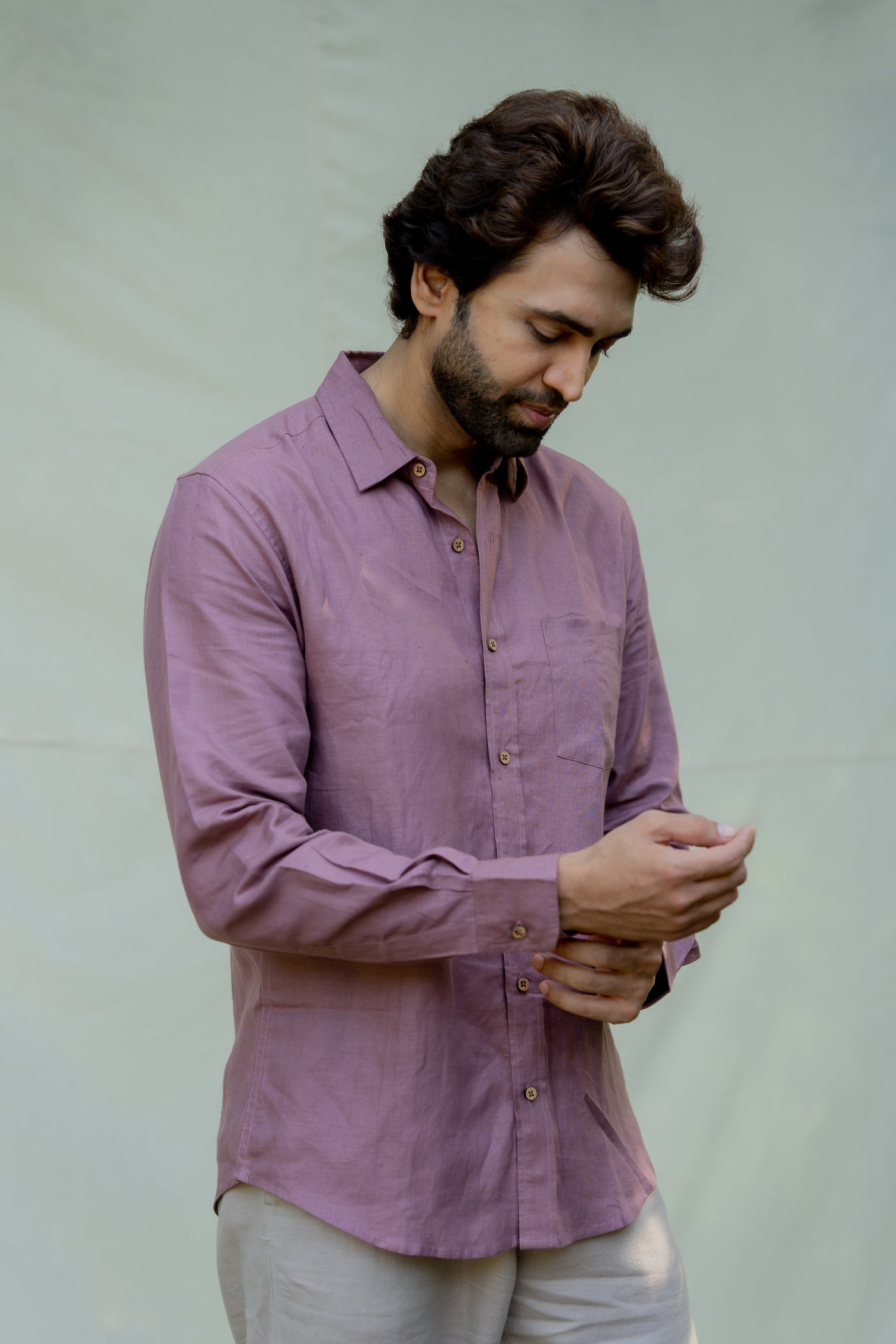 Regular menswear shirt- woodrose