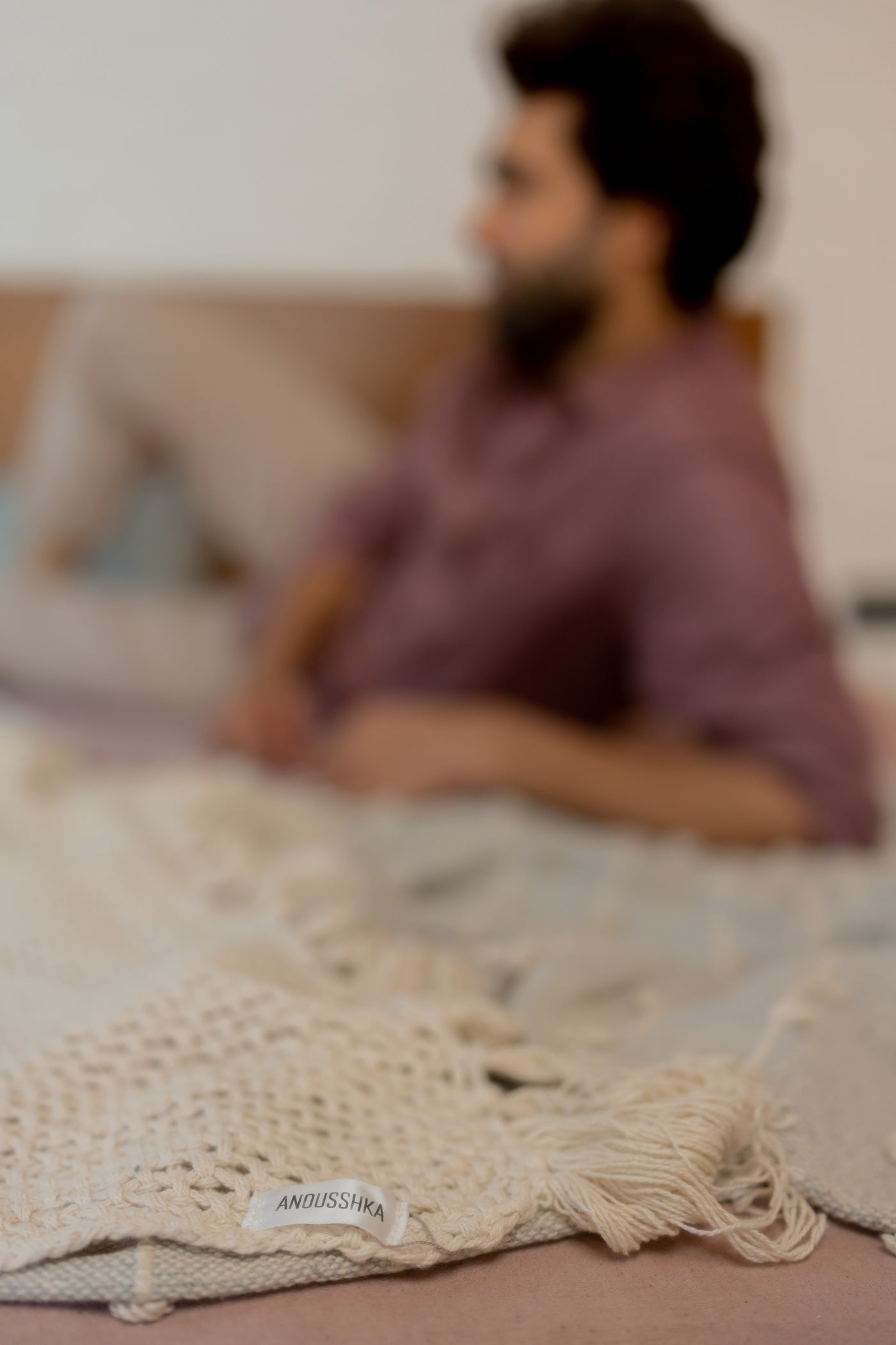 Off White Crochet Throw