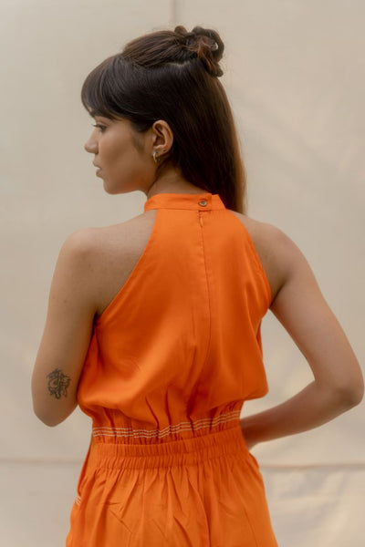 Tencel Halter neck jumpsuit
