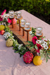 Flat teakwood candle stand