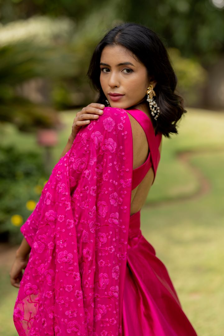 Peheraav Lehenga set-Fuschia