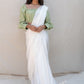 Rose silk organza saree- Gypsy white
