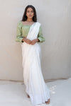 Rose silk organza saree- Gypsy white