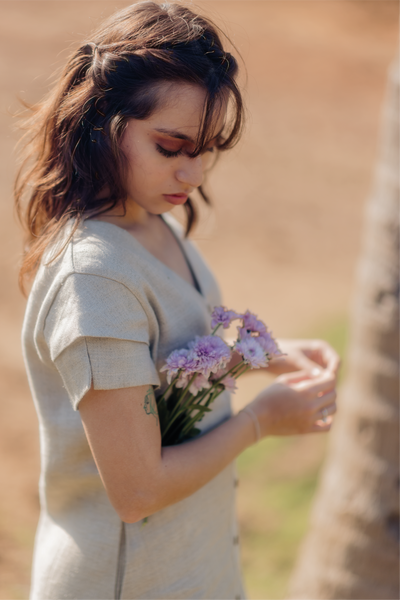 Hemp Origami Sleeve Dress